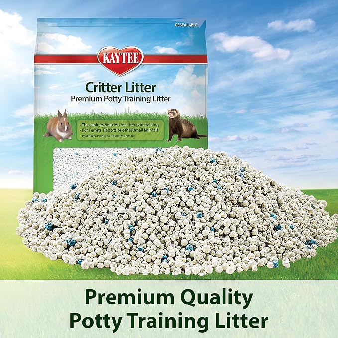 Kaytee Premium Potty Training Critter Litter for Rabbits & Ferrets, 8 lb | Cleaner cages. Bunny litter for potty training. 99% dust free, absorbs 10x, rat litter