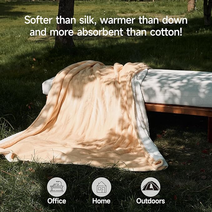GOTCOZY Heated Blanket - Full Size Electric Blanket with 6 Heating Levels & 10 Hour Auto Off, ETL Certified (72x84 Inch Yellow)