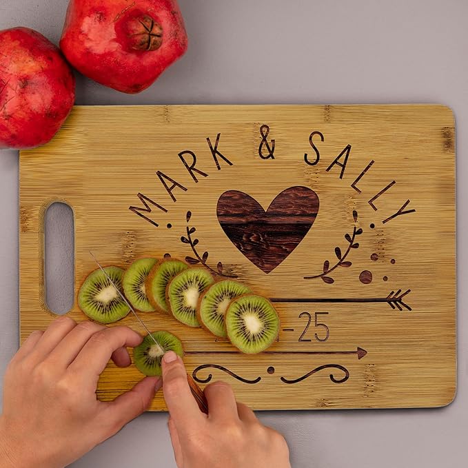 My Personal Memories Personalized Couples Wedding Gift - Custom Engraved Bamboo Wooden Cutting Board (Custom Personalized)