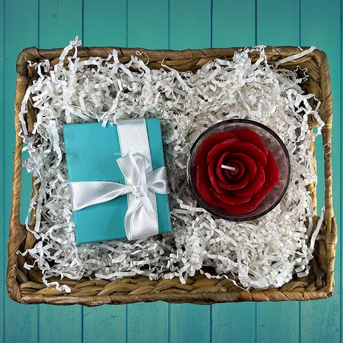 Mood Lab Crinkle Cut Paper Shred Filler - 2 LB White - Shredded Cut Paper for Basket Filling - Gift Box Kraft Wrapping Paper