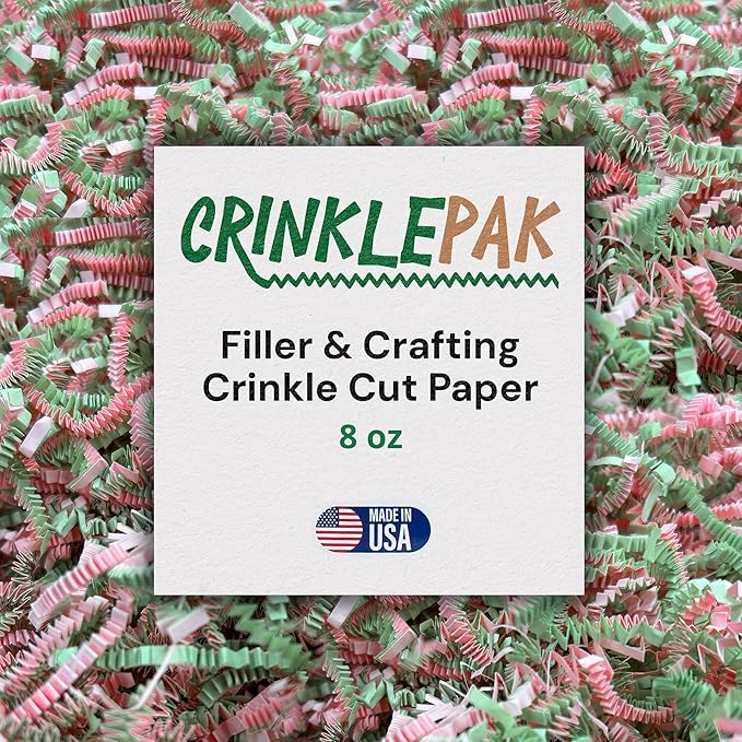 USA Made Crinkle Cut Paper Shred Filler Great for Shipping Packages, Gift Wrap, Basket Filling and All Other Occasions 8 oz Easter