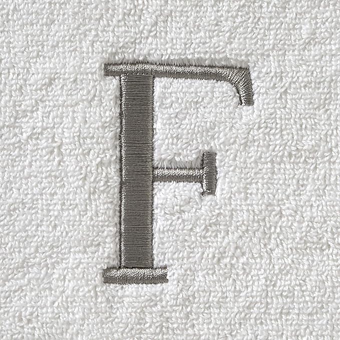 SKL Home Casual Monogram Hand Towel (2-Pack), F, 16x26, White