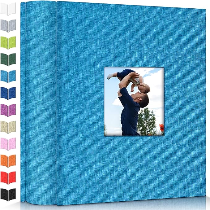 Photo Album 4x6 with 1000 Pockets,Slip-in Picture Albums,Linen Cover Memory Book with Front Window,White Page Vertical Photo Book for Wedding,Family,Anniversare,Baby,Vacation