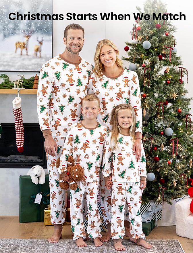 PATPAT Christmas Family Matching Pajama Sets Includes Christmas Socks - Perfect for Family Photos & Holiday Celebrations