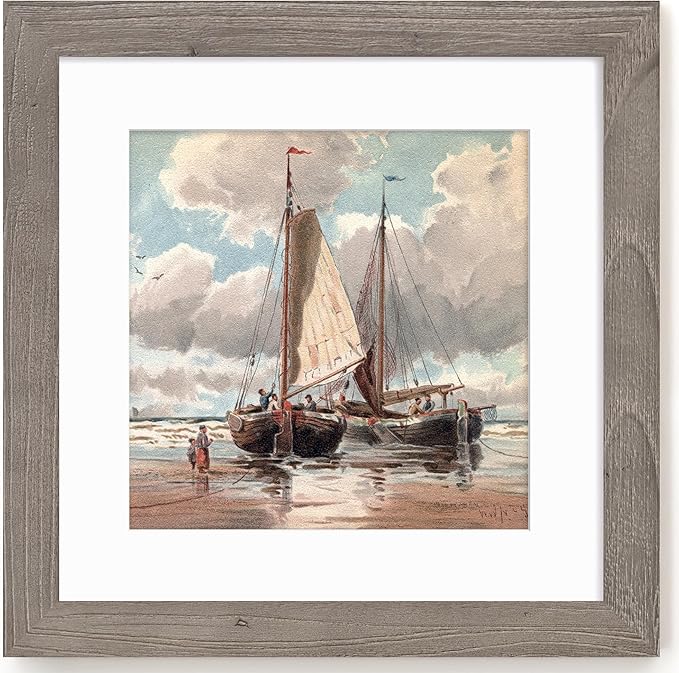 Fun Memories 16x16 Picture Frame, Square Wood Frames With Tempered Glass for Wall - Display Pictures 12x12 With Mat or 16x16 Without Mat, Grey, 1 Pack