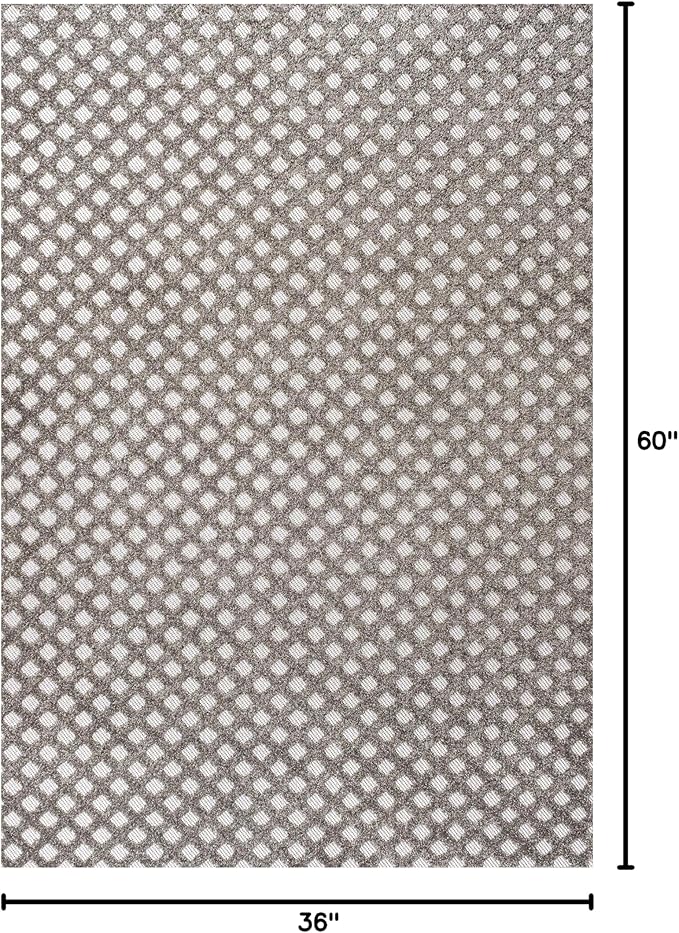 JONATHAN Y Mini-Diamond Trellis Indoor Outdoor Area Rug 3X5 Dark Gray/Ivory, Rabat High-Low Pile for Backyard, Patio, Porch, Easy-Cleaning, High Traffic, Pet-Friendly, Non-Shedding (SBH101C-3)
