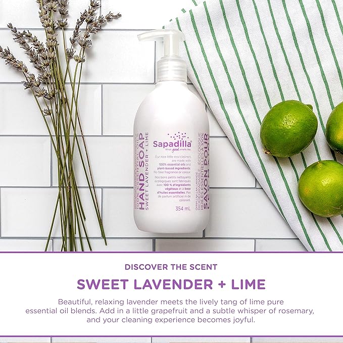 Sapadilla Liquid Hand Soap - Three Scent Variety - Made with 100% Pure Essential Oil Blends, Cleansing & Moisturizing, Aromatic & Fragrant Hand Soap, Plant Based, Biodegradable, 12 Ounce, (Pack of 3)