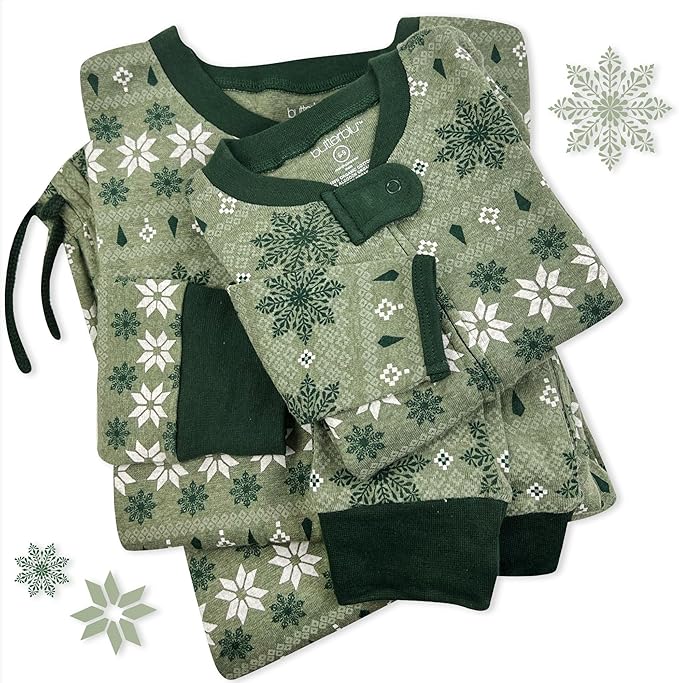 JAMIE Matching Family Jammies Holiday Pajamas 100% Organic Cotton PJs Adults, Kids, Toddlers, Baby, Pets