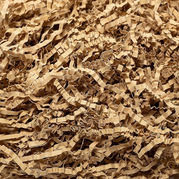 Wowxyz 2 LB Crinkle Cut Paper Shred Brown Crinkle Shredded Paper - Gift Box Baskets Bag Filler - Kraft Confetti Stuffing for Birthday, Holiday Gift Packaging Wrapping