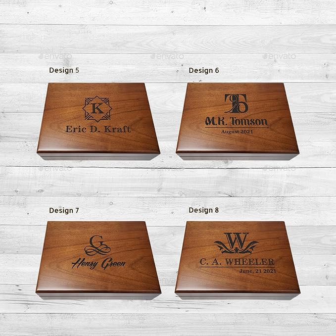 Personalized Keepsake Box | Walnut Wooden Memory Box Gift for Anniversary, Wedding, Valentine, Birthday, Baby Shower, Groomsman | Handmade Keepsake Storage Organizer | Engraved Name Box
