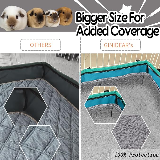 Guinea Pig Bedding, Cage Liners, Washable, Reusable & Leakproof | Premium Fleece Material, Instant Absorbent, Anti-Slip Bottom, Ideal Pee Pads for Small Animals.