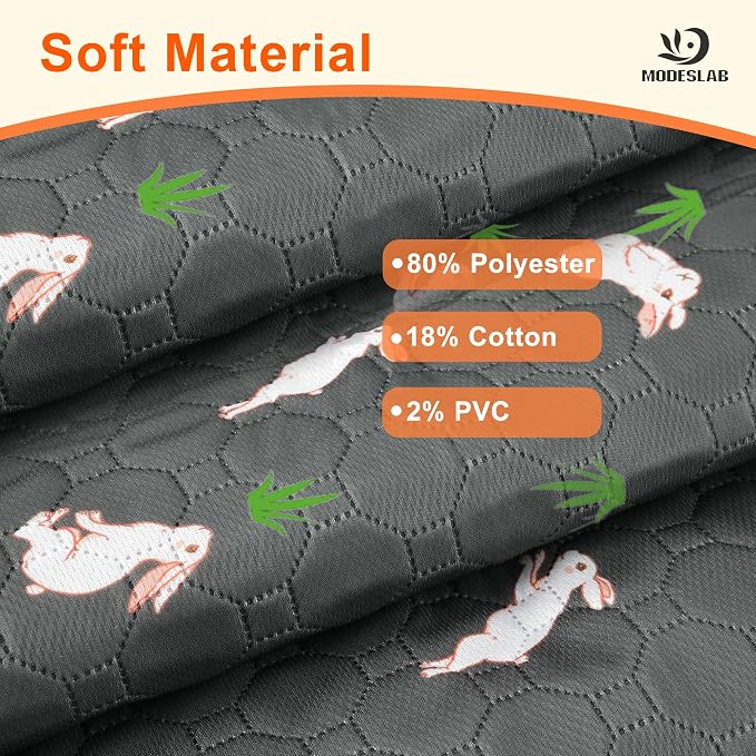 2-Pack Guinea Pig Cage Liner, 16in x 30in Fast Absorption Washable Bedding Pee Pads for Dogs Puppy Rabbit Small Animal Cage Mat, Leakproof & Non-Slip
