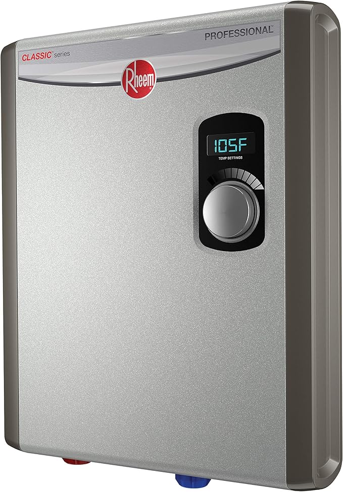 Rheem 18kW 240V Tankless Electric Water Heater, Gray
