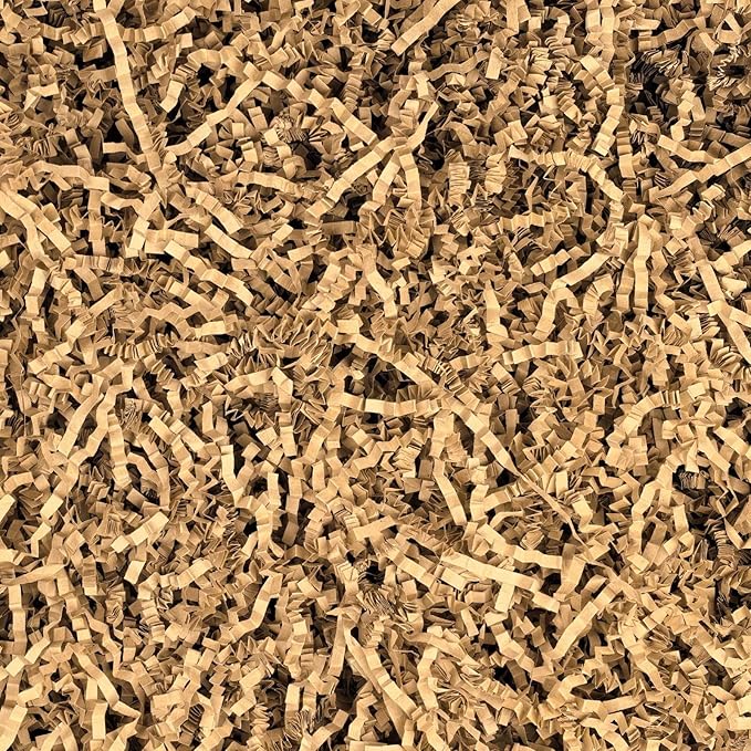 NEWMIAO 1 LB Brown Crinkle Cut Paper Shred Filler for Gift Baskets Stuffing, Shredded Crinkle Paper for Gift Box Bag Basket Filler Decoration Christmas Wedding Birthday Bridesmaid Gift Wrapping