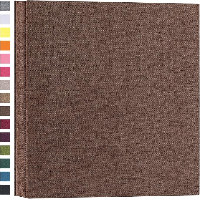 potricher Photo Album for 4x6 600 Photos Linen Cover Extra Large Capacity Picture Book for Family Wedding Anniversary and Baby (Brown)