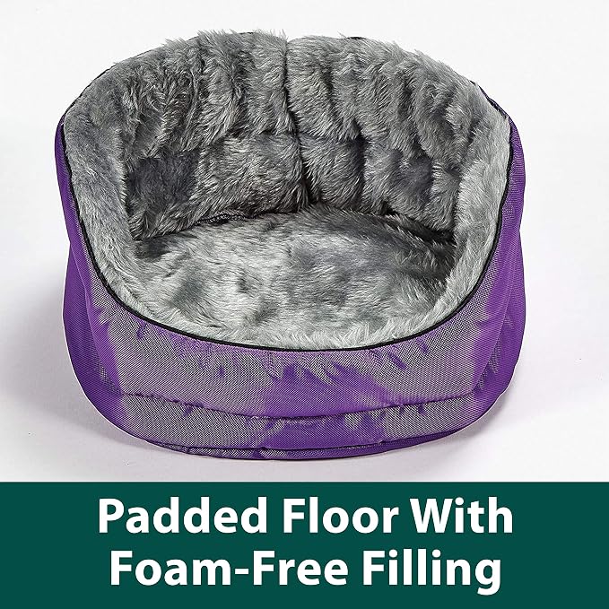 Kaytee Super Sleeper Cuddle-E-Cup Bed for Guinea Pigs, Chinchilla | Cozy cage comfort. Small animal bed with padded faux fur. Machine washable, cage straps, padded floor