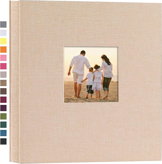 potricher Linen Hardcover Photo Album 4x6 1000 Photos Large Capacity for Family Wedding Anniversary Baby Vacation (Beige, 1000 Pockets)