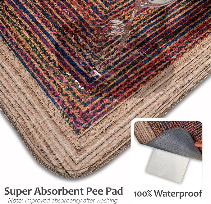 Washable Guinea Pig Pee Pads,Reusable Guinea Pig Cage Liner 2 Pack | Waterproof, Leak-Proof, Absorbent & Non-Slip, 24"x48" Bedding Potty Training Mat for Small Animal Rabbit Bunny Hamster Rat