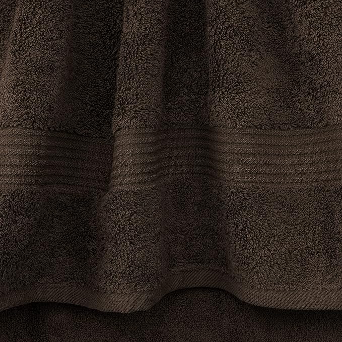 Cotton Paradise 6 Piece Towel Set, 100% Cotton Soft Absorbent Turkish Towels for Bathroom, 2 Bath Towels 2 Hand Towels 2 Washcloths, Brown Towel Set