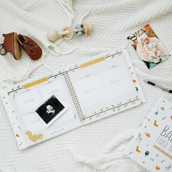 Keepsake Baby Memory Book for Baby Boy or Girl – Timeless Gender Neutral Baby Journal Scrapbook Photo Album for First 5 Years – Milestone Book to Record Every Event from Birth to Age 5