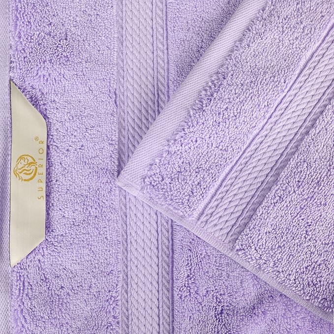 BLUENILEMILLS Madison Egyptian Cotton Towels, Towel Set for Bathroom, Shower, Hotel, Plush, 900 GSM, Highly Absorbent and Ultra-Soft Towels, Bath Essentials, 8 Piece Assorted Towel Set, Purple
