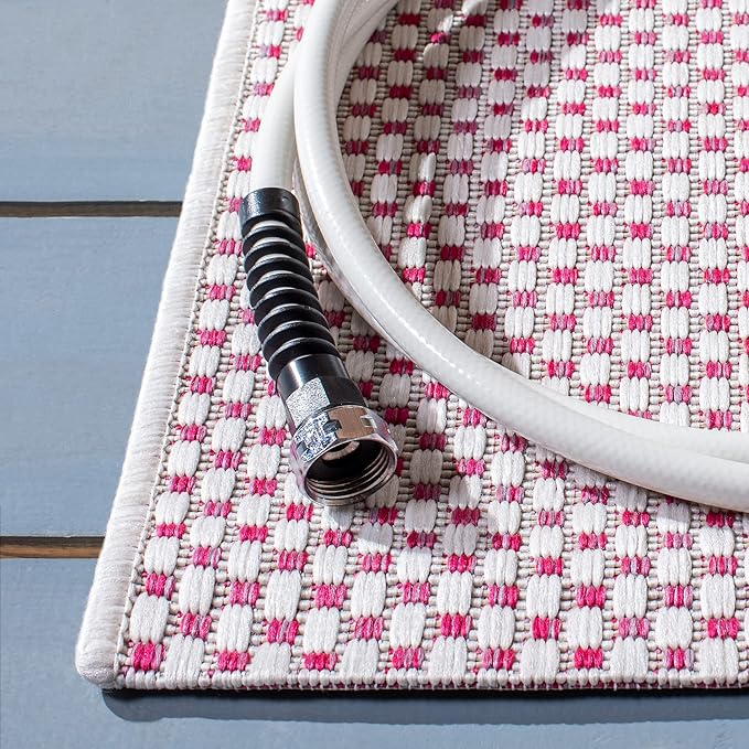 SAFAVIEH Courtyard Collection 8' x 10' Ivory/Pink CY8521 Indoor/ Outside Waterproof Easy cleansingPatio Backyard Mudroom Area Mat