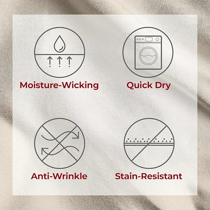 Mellanni Twin Sheets Set - 3 PC Iconic Collection Bedding - Hotel Luxury, Extra Soft, Cooling Bed Sheets - Wrinkle, Fade, Stain Resistant (Twin, Beige)