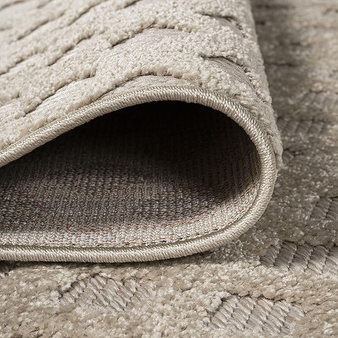 JONATHAN Y Mini-Diamond Trellis Indoor Outdoor Runner Rug 2X8 Beige, Rabat High-Low Pile for Backyard, Patio, Porch, Easy-Cleaning, High Traffic, Pet-Friendly, Non-Shedding (SBH101A-28)