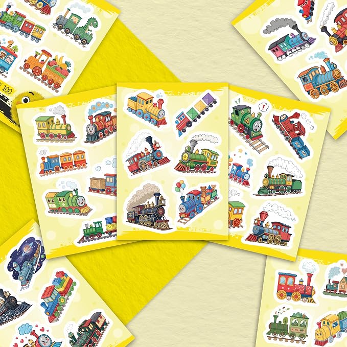 100Pcs Train Stickers for Water Bottle - Train Party Supplies & Decorations - Railroad Stickers - Gift for Women & Men