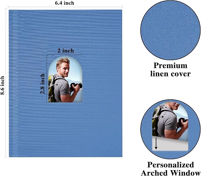 Vienrose Premium Small Photo Album 4x6 for 20 Pictures, Linen Cover Photo Book with Writing Space, Ideal for Wedding Albums, Baby Books, and Travel Journals