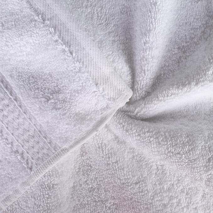 BNM Egyptian Cotton Heavyweight Towels, Ideal For Bathroom, Shower, Spa, Hotel, 800 GSM, Face/ Washcloths, Hand Towels, Bath Towels, Highly-Absorbent, Luxury Home Basics, 9 Piece Towel Set, White