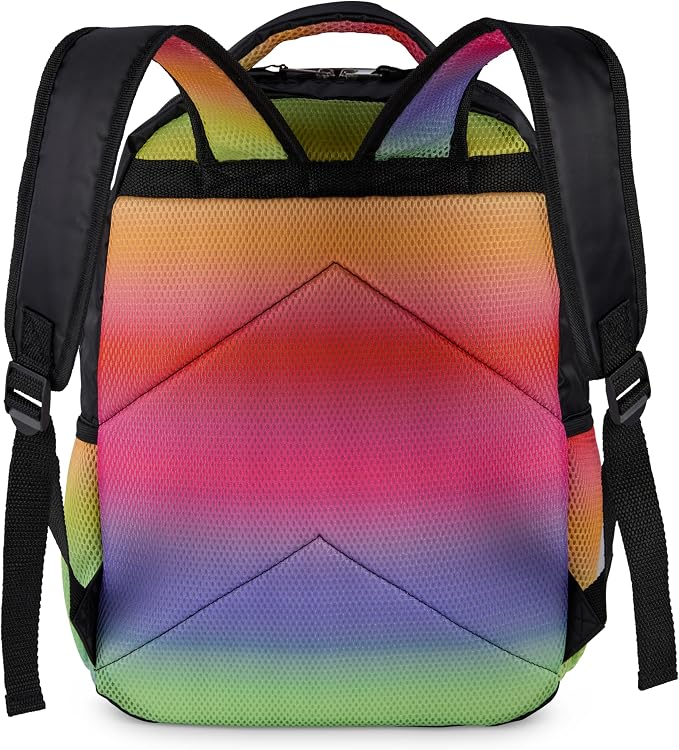 AI ACCESSORY INNOVATIONS Fuggler Backpack with Big Face Oogah Boogah Character, Rainbow Gradient, 16 Inch, Polyester, 3 Pockets, Adjustable Straps, for Kids Ages 5-12
