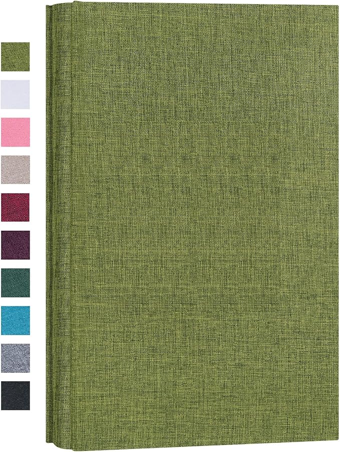 Mublalbum Small Photo Album 4x6 300 Photos Linen Cover Picture Book with Horizontal Pockets for Family Wedding Baby and Anniversary (Green)