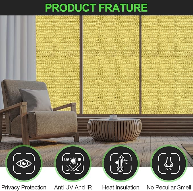 Reflective Insulation Roll 35inch x 10Ft Double Bubble Reflective Aluminum Foil Wrap Insulating Sheet Thermal Shield Radiant Barrier for Winter RV Window Thermal Cold Insulation Summer Heat - Golden