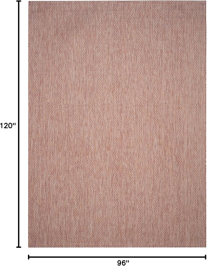 SAFAVIEH Courtyard Collection 8' x 10' Red/Beige CY8521 Indoor/ Outdoor Patio Backyard Mudroom Area Rug
