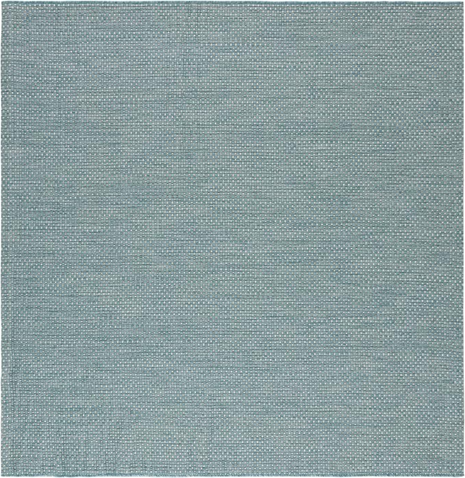 SAFAVIEH Washable Rug Outdoor Courtyard Collection - 10' Square, Navy & Grey, Non-Shedding & Easy Cleaning, Ideal for Patio, Backyard, Mudroom (CY8521-37121)