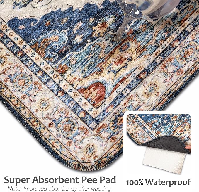 Washable Guinea Pig Pee Pads,Reusable Guinea Pig Cage Liner 2 Pack | Waterproof, Leak-Proof, Absorbent & Non-Slip, 24"x48" Bedding Potty Training Mat for Small Animal Rabbit Bunny Hamster Rat
