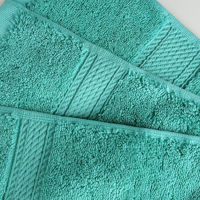 BLUENILEMILLS Madison Egyptian Cotton Towels, Towel Set for Bathroom, Shower, Hotel, Plush, 900 GSM, Highly Absorbent and Ultra-Soft Towels, Bath Essentials, 8 Piece Assorted Towel Set, Turquoise