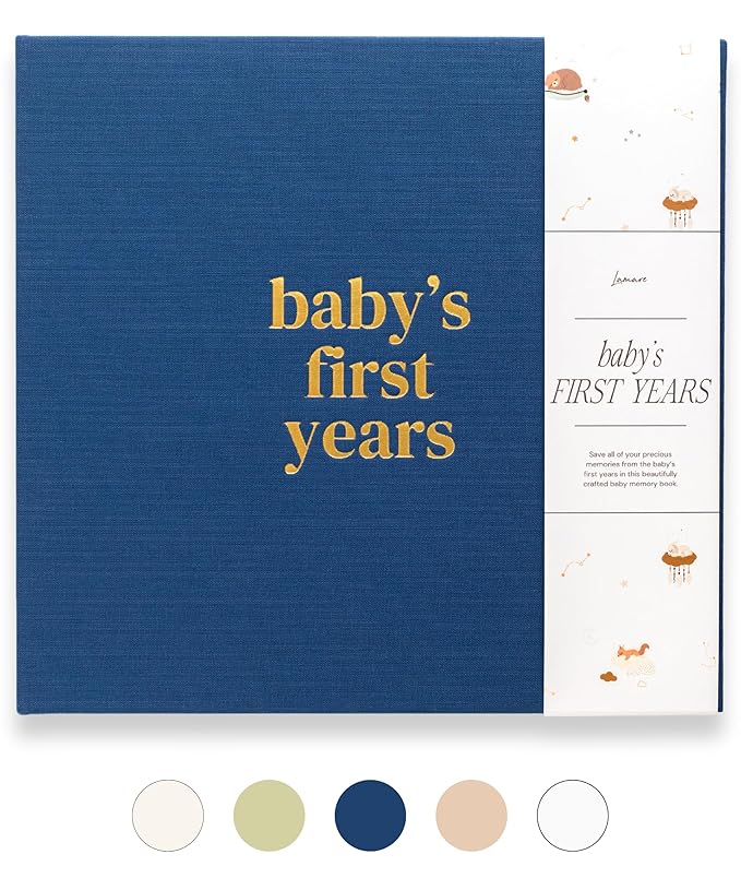 Lamare Baby First Year Book – Baby Memory Book for Girls & Boys - Baby Milestone Book from Pregnancy to Childhood – Cute Baby Book Keepsake Gift