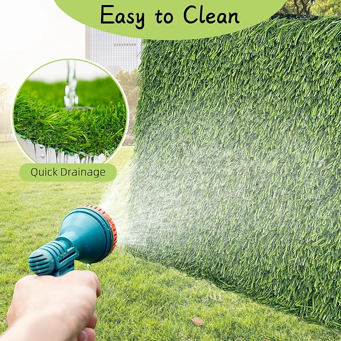 Hamiledyi 6 Pcs Artificial Rabbit Grass Mats Reusable Plastic Bunny Mat 11.8" x 11.8" Washable Turf Fake Grass Guinea Pig Pee Pads for Rabbit Chinchilla Small Pets Indoor Outdoor Trainer