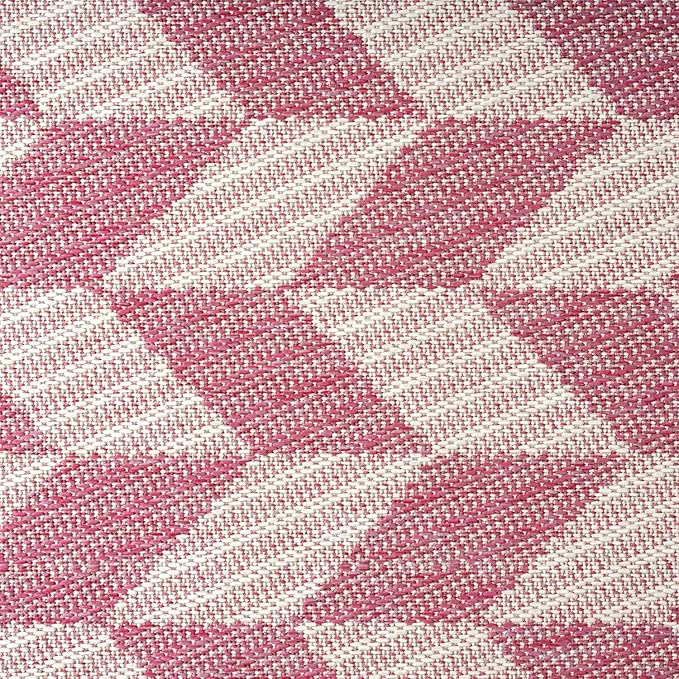 Nicole Miller New York Patio Country Calla Contemporary Herringbone Indoor/Outdoor Area Rug, Pink/Ivory , 6'6"x9'2"