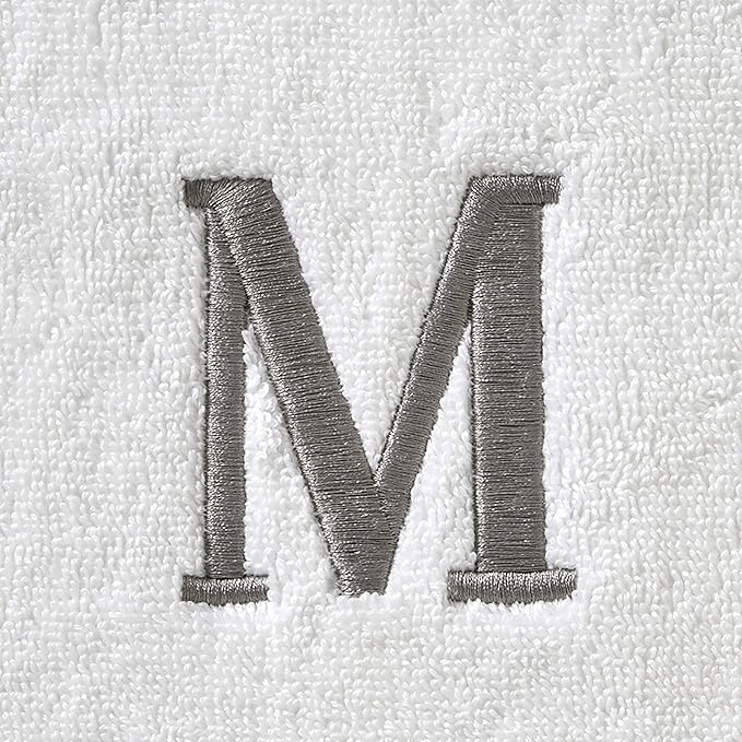 SKL Home Casual Monogram Hand Towel (2-Pack), M, 16x26, White