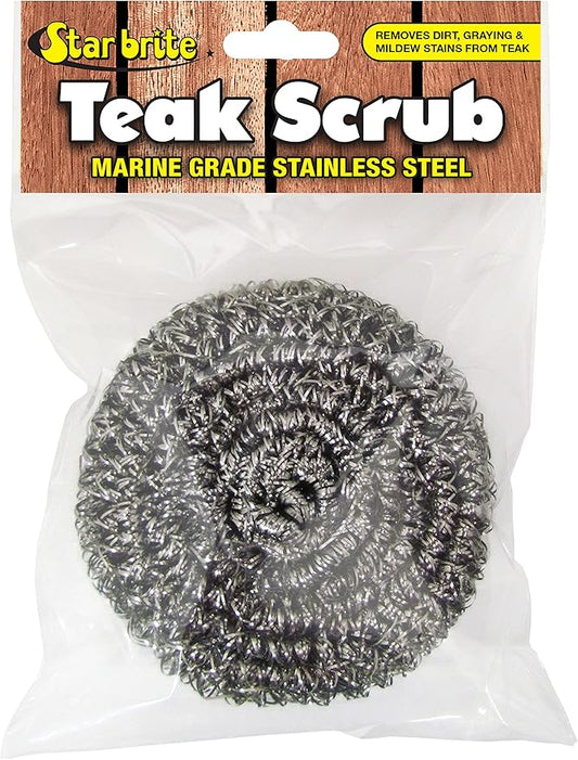 Star brite Marine-Grade Stainless Steel Scrub Scouring Pad Scrubber - Refinish Wood Furniture & Boat Teak (Pack of 12)