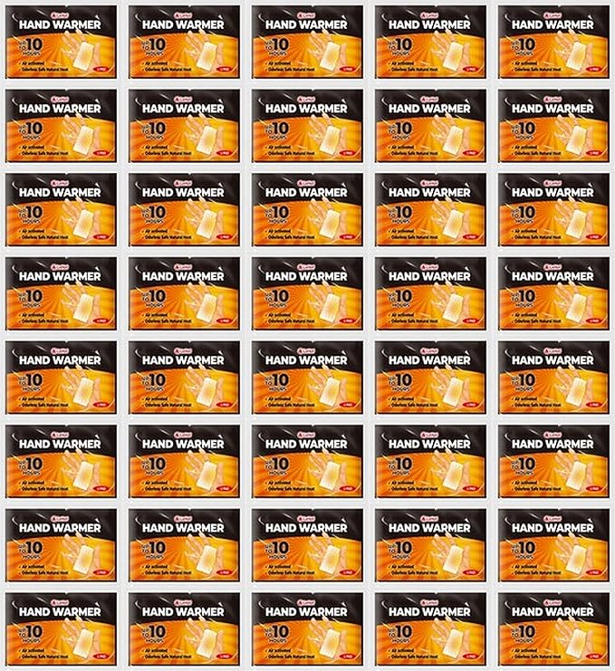 Hand Warmers - 60 Packs Hot Hands Disposable Heat Pad, Hot Hands Hand Warmers, Up to 10 Hours of Safe and Continuous Heat, Perfect for Camping, Outdoor Skiing, Fishing Ideal for Outdoors and Travel.