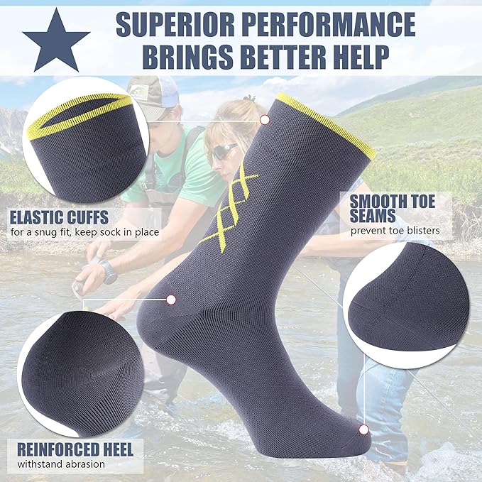 Waterproof Socks Neoprene Unisex Breathable Outdoor Sports Hiking Fishing Wading Crew/Ankle Socks