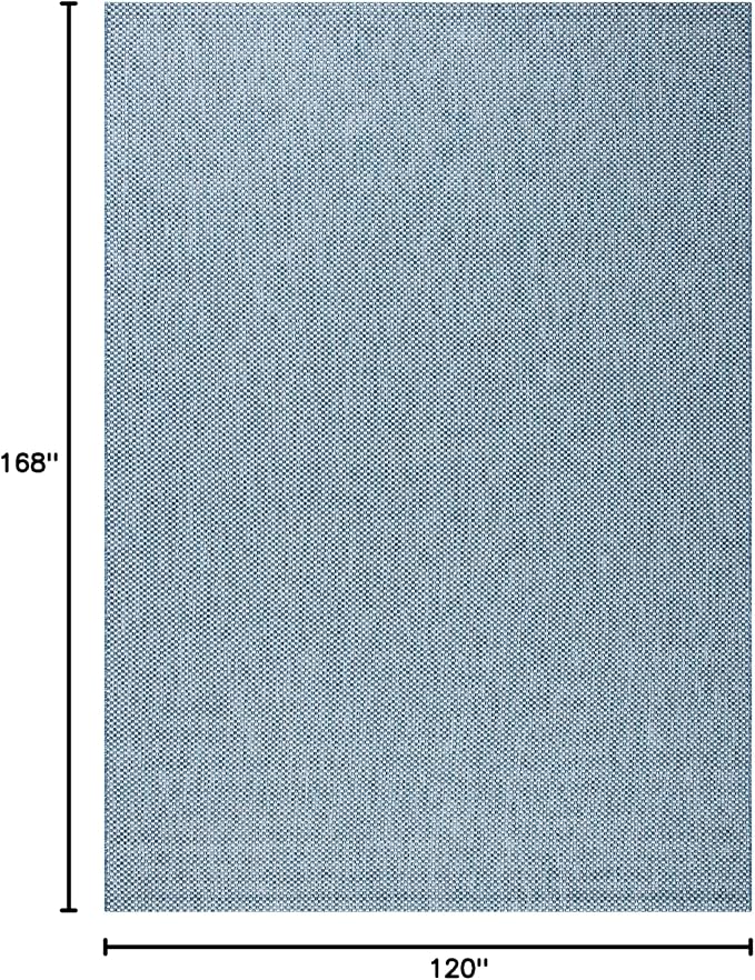 SAFAVIEH Washable Rug Outdoor Courtyard Collection - 10' x 14', Navy & Grey, Non-Shedding & Easy Cleaning, Ideal for Patio, Backyard, Mudroom (CY8521-36821)