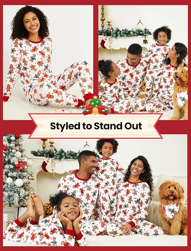 PATPAT Christmas Family Matching Pajama Sets Includes Christmas Socks - Perfect for Family Photos & Holiday Celebrations