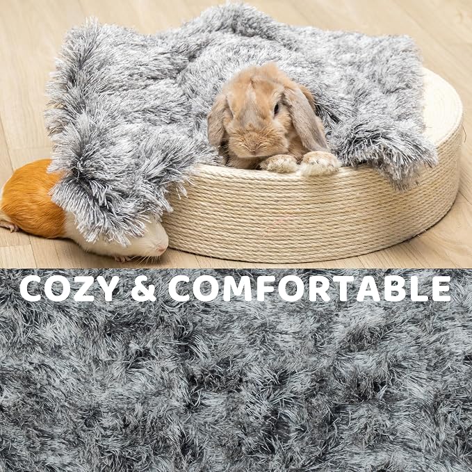 Guinea Pig Blankets 4 Pack, Warm Cozy Fleece Pet Cage Accessories | Washable Cold Weather Small Animal Bedding Mat Cage Liners for Hedgehog, Rabbit, Hamster, Chinchilla (19.2x24in)