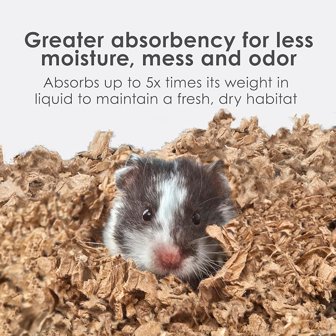 Kaytee Clean & Cozy Natural Paper Bedding, 72 Liter | Keeps habitats fresh. Small animal bedding for rabbits, guinea pigs, hamsters. Hamster bedding odor control, 99% dust-free