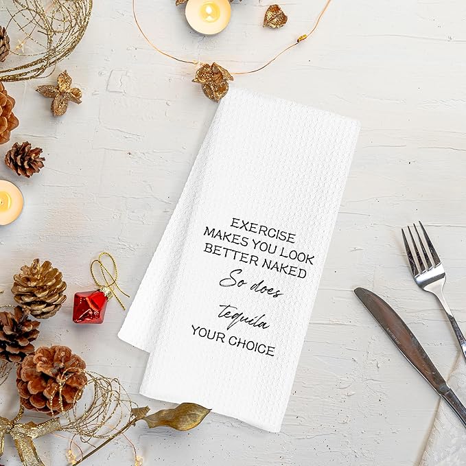Tequila Gifts Funny Kitchen Towels, Tequila Lover Gifts Dish Tea Towels, Funny Kitchen Decor, 16x24 Inch